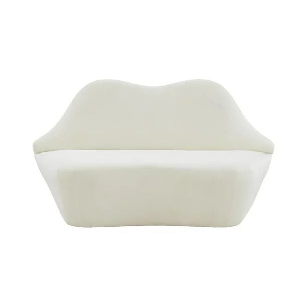 TOV Furniture Lips Cream Velvet Settee | Walmart (US)