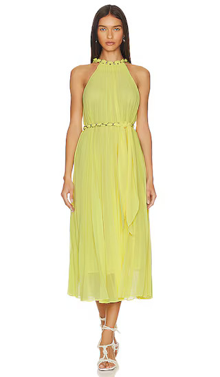 Sunray Pleat Midi Dress in Lemon | Yellow Midi Dress Green Midi Dress Cocktail Midi Dress Cocktail | Revolve Clothing (Global)