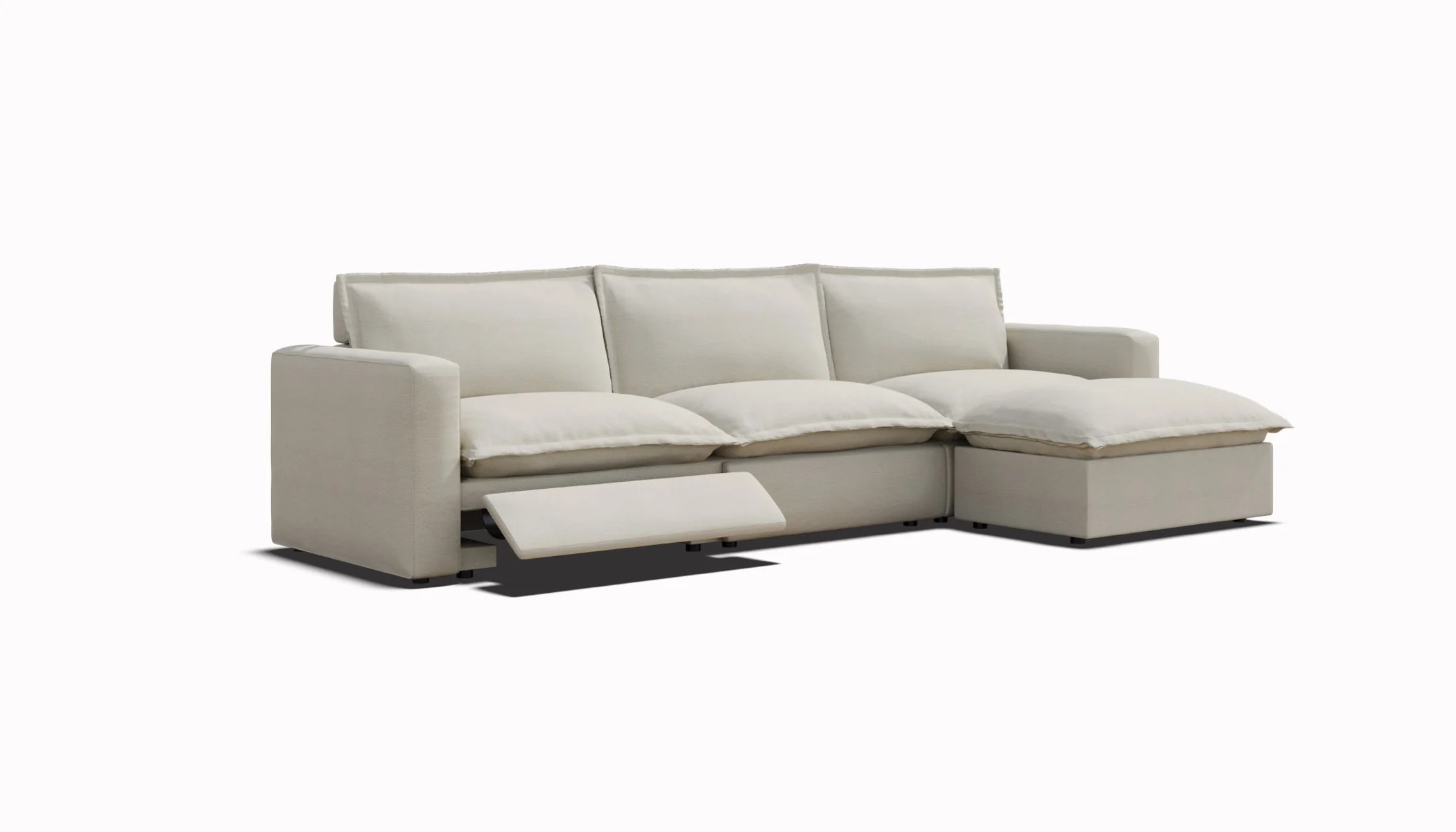 Luxe 3 Seat Chaise Reclining Couch with Ottoman | Homebody | Homebody