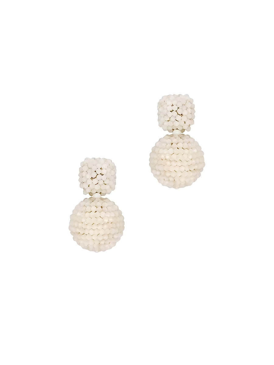 Women's Round Beaded Drop Earrings - White | Saks Fifth Avenue
