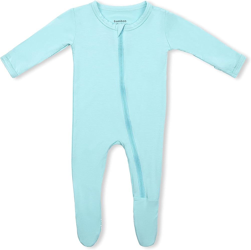 Bamboo Jersey Baby Zipper Footie Pajamas, Baby Boy, Baby Girl, Unisex, Soft & Stretchy, 0-9 Months b | Amazon (US)