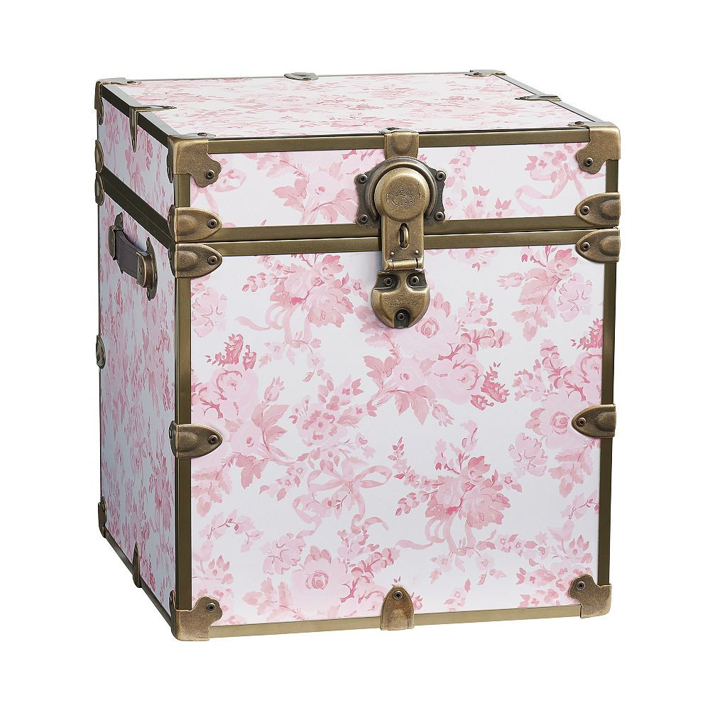 LoveShackFancy Dorm Trunk, Cube, Garden Damask Pink | Pottery Barn Teen