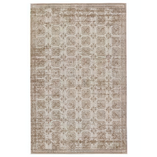 Machine Washable Milea Tan/Cream 2 ft. x 6 ft. Trellis Runner  Area Rug | The Home Depot