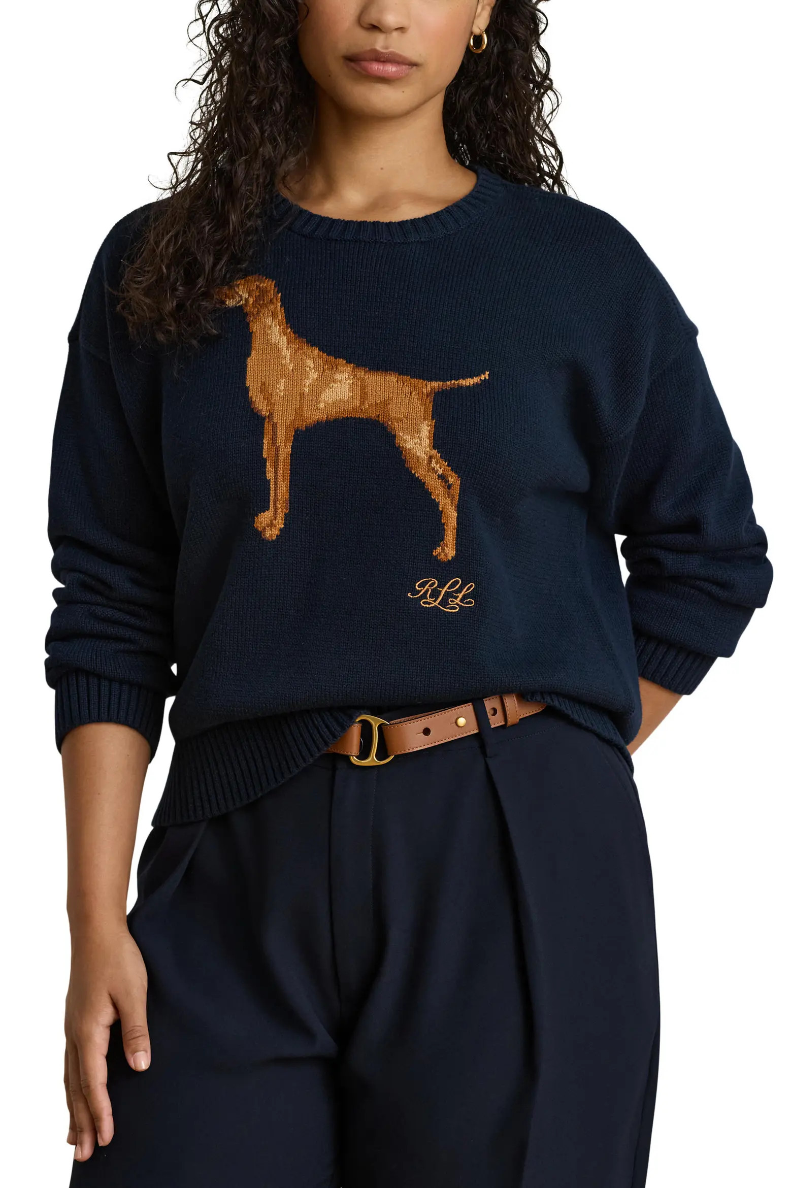 Lauren Ralph Lauren Pointer Dog Crewneck Sweater (Women) | Nordstrom | Nordstrom
