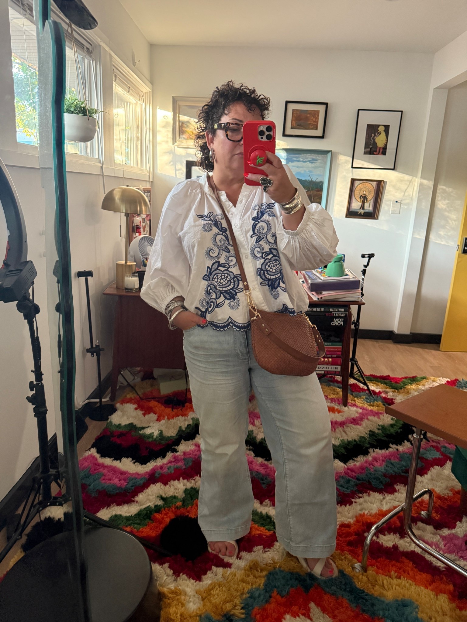 The embroidery on this cotton blouse is even more beautiful in person and continues onto the back! 

#LTKMidsize #LTKPetite #LTKOver40