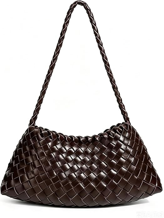 Woven Shoulder Bag for Women Fashion Woven Leather Purse Tote Handbag | Amazon (US)