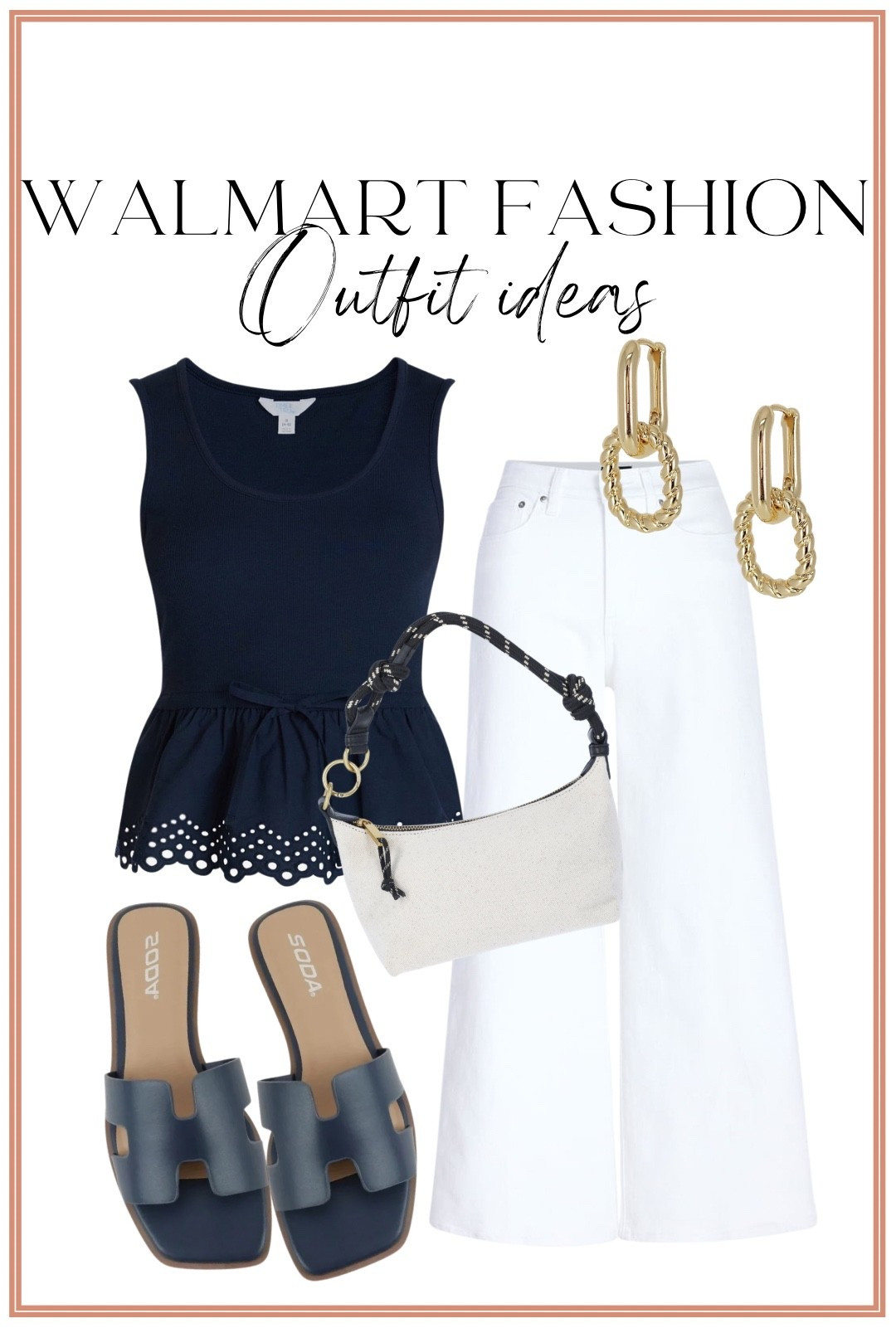 If you’re looking for a chic summer outfit that feels elevated but comfortable, this is it! The eyelet peplum tank paired with crisp white denim creates such a timeless look.

⚓️ Classic navy and white combo
🤍 White wide leg jeans that look designer
✨ Feminine eyelet details
👜 Easy outfit for dinner, church, work, or vacation

This entire look feels so much more expensive than it actually is!

#WalmartFashion #NavyAndWhite #WideLegJeans #SummerOutfitIdeas #AffordableFashion #ClassicStyle #EyeletTop #WalmartFinds #FashionOver30 #OOTD #SummerStyle #CapsuleWardrobe

#LTKootd #LTKPetite