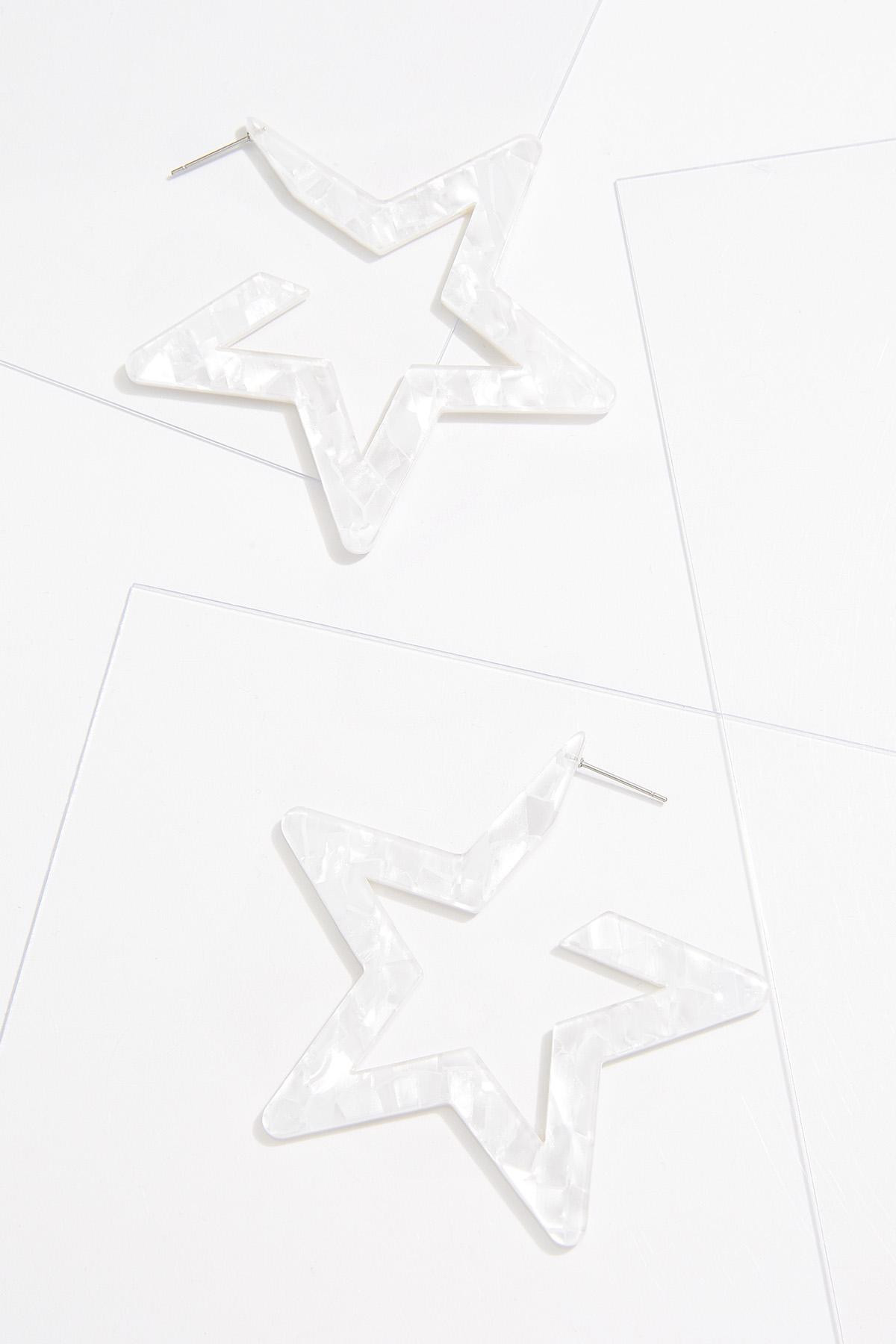 White Star Hoop Earrings | Cato Fashions