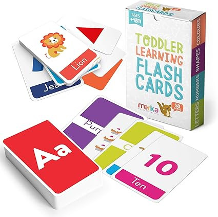merka Educational Flash Cards for Toddlers Learn Letters Colors Shapes Numbers 58 Cards | Amazon (US)