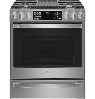 GE Profile - 5.6 Cu. Ft. Slide-In Gas True Convection Range with Built-In Wi-Fi and Hot Air Fryin... | Best Buy U.S.