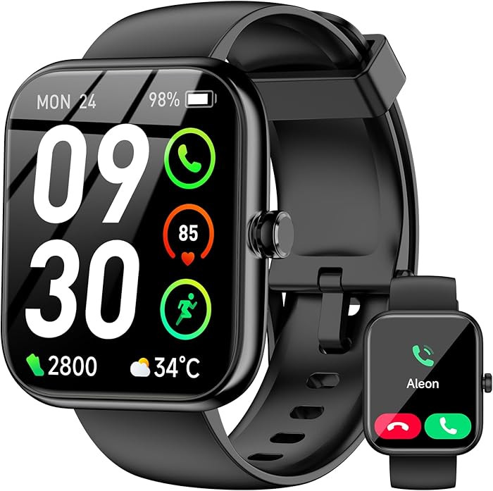 Smart Watch with Alexa Built-in, 1.83" HD Touchscreen Fitness Tracker, Bluetooth Notifications/Ca... | Amazon (US)