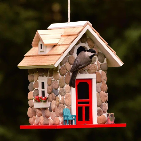 Stone Cottage 10 in x 7 in x 7 in Birdhouse | Wayfair North America