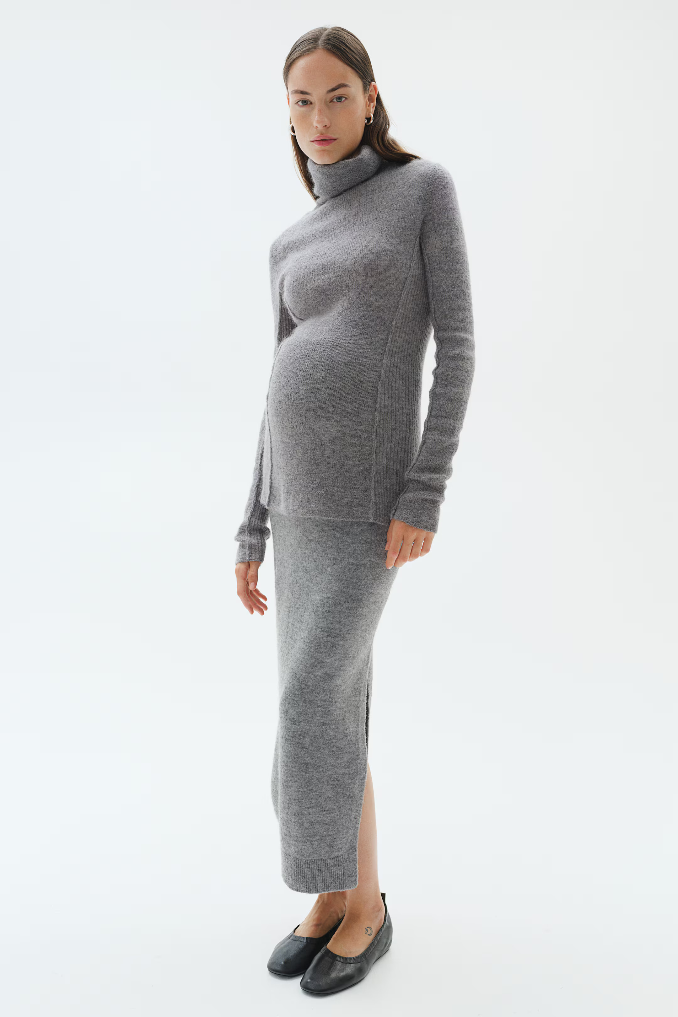 MAMA Knit Skirt - Gray melange - Ladies | H&M US | H&M (US + CA)