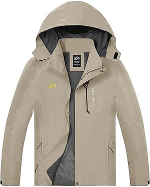 TEZO Mens Rain Jacket Waterproof with Hooded Hiking Coat Lightweight Windbreaker | Amazon (US)