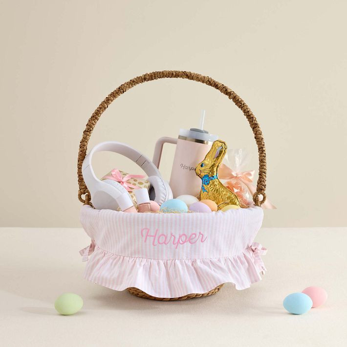 Washed Ruffle Stripe Easter Liner | Pottery Barn Teen