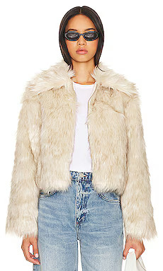 Steve Madden Juniper Faux Fur Coat in Cream from Revolve.com | Revolve Clothing (Global)