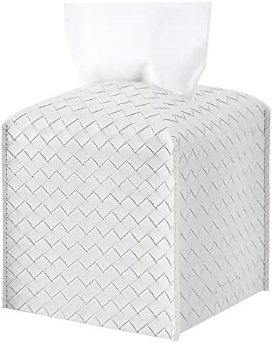 Tissue Box Cover PU Leather Tissue Holder Square Facial Tissue Case Facial Paper Organizer Dispen... | Amazon (US)