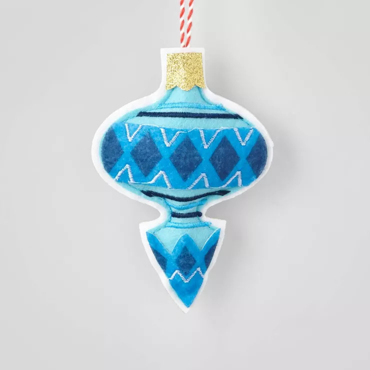 Felt Finial Decorated Christmas Tree Ornament Blue - Wondershop™ | Target
