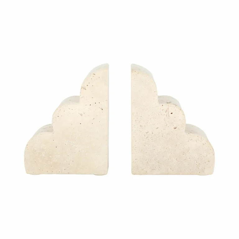 Sagebrook Home 5" Tan Travertine Cloud Bookends (Set of 2) | Walmart (US)