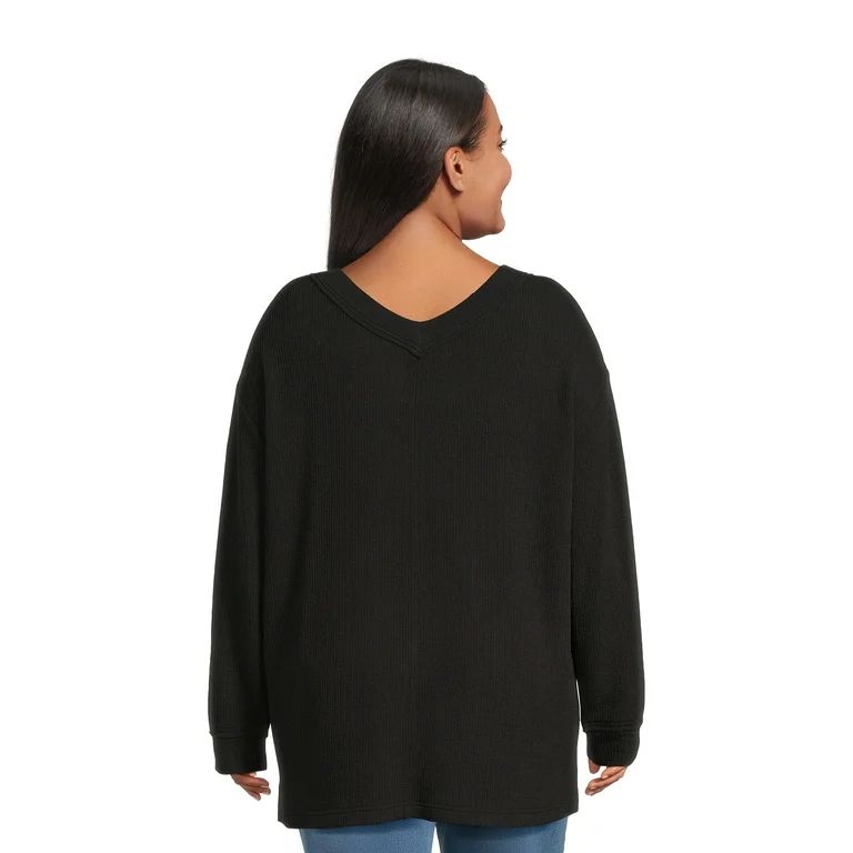 Terra & Sky Women’s Plus Size Textured Tunic Sweatshirt - Walmart.com | Walmart (US)