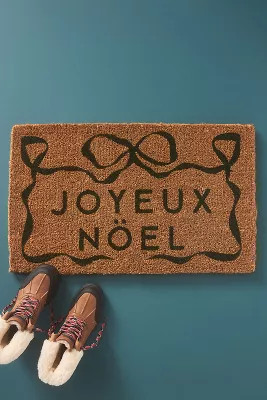 Joyeux Noel Coir Printed Doormat | Anthropologie (US)