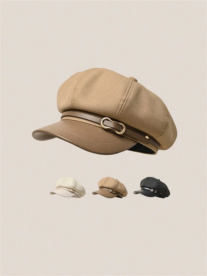 1pc Street High-End Spring And Autumn Peaked Cap For Women Japanese Black Casual Retro Painter Be... | SHEIN