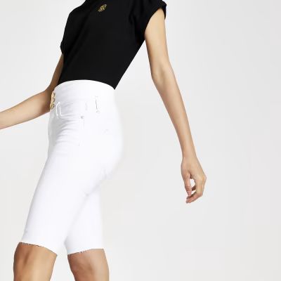 White High waisted cycling Short | River Island (UK & IE)