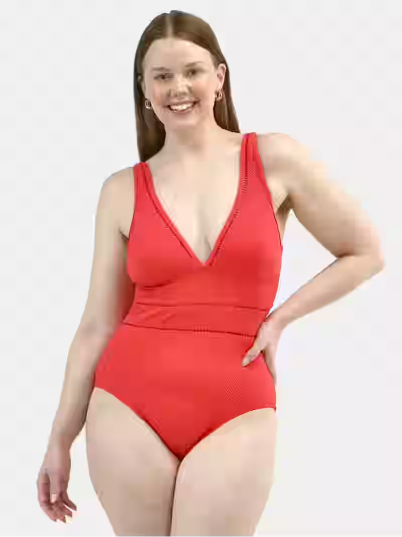 Time and Tru Women’s and Women's Plus V Wire One Piece Swimsuit, Sizes XS-3X | Walmart (US)