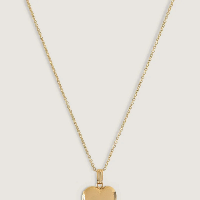 Kinn Maison Heart Locket Necklace - Gold - CHAIN STYLE: MICRO ROLO CHAIN/ CHAIN LENGTH: 20/ ENGRAVING: NO ENGRAVING | Verishop