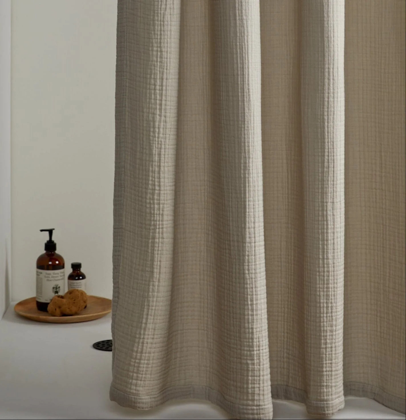 Organic Cloud Cotton Shower Curtain (Bone) | Parachute