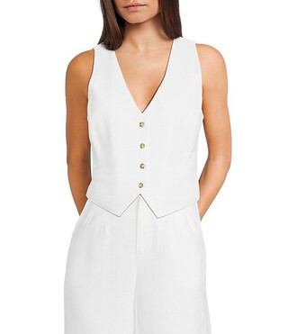 Coordinating Linen Blend Vest | Dillard's
