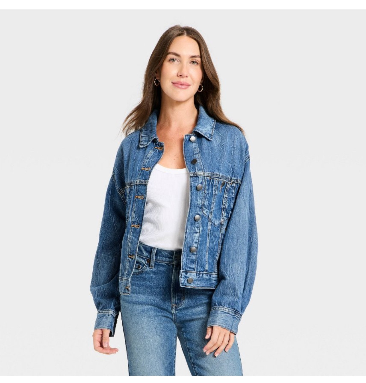 The cutest denim trucker jacket at Target! 🎯 

#LTKootd #LTKOver40 #LTKgrwm