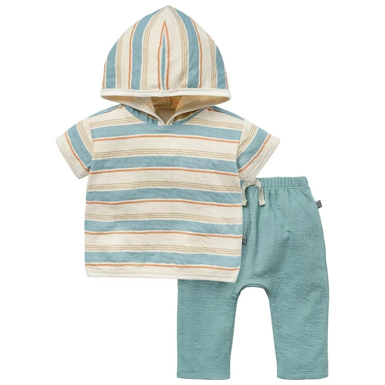 Modern Moments by Gerber Baby Neutral Organic Hooded Top and Jogger Outfit Set, 2-Piece, Sizes 0/... | Walmart (US)