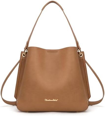 Montana West Medium Hobo Purse for Women Bucket Shoulder Bag with Crossbody Strap | Amazon (US)