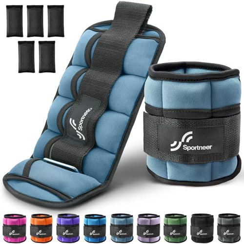 Sportneer Adjustable Ankle Weights for Women and Men 1 Pair of 2 3 4 6 7 LBS Wrist Arm Leg Weights with Adjustable Straps, Strength Training Weighted for Yoga, Walking, Running, Aerobics, Gym, Dusty | Amazon (US)