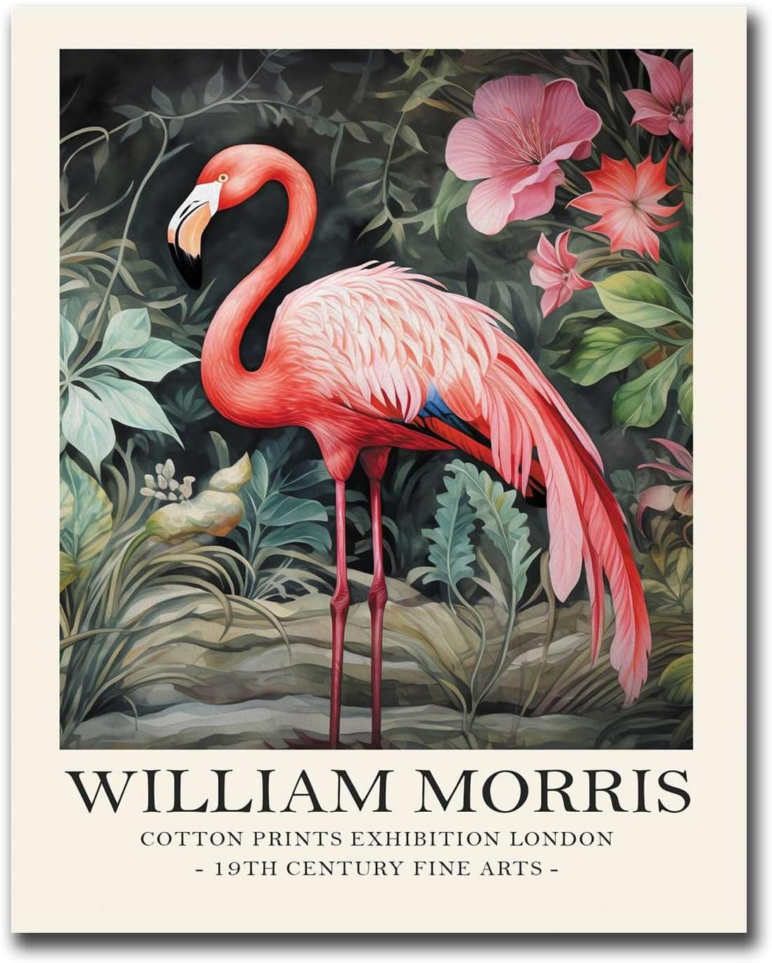 LUCKLYDOUDOU Poster Wall Art Print William Morris Flamingo Exhibition Print Vintage Poster Living... | Amazon (US)