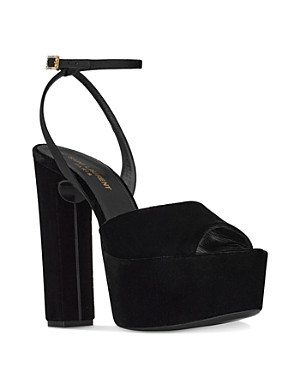 Saint Laurent Jodie Platform Sandals in Velvet | Bloomingdale's (US)