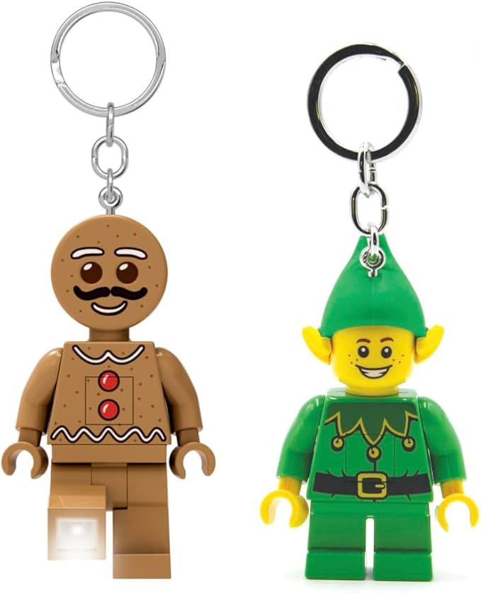 LEGO Gingerbread Man Keychain Light and LEGO Elf Keychain Light Bundle, Includes 2 Keychain Light... | Amazon (US)