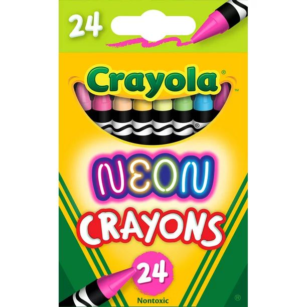 Crayola Neon Crayons, Assorted Colors, Beginner Child, 24 Pieces | Walmart (US)
