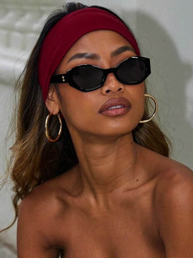 1pc New Fashionable Y2k Style Fashion Glasses Vintage Boho Red For Sun Protection Street Shades B... | SHEIN