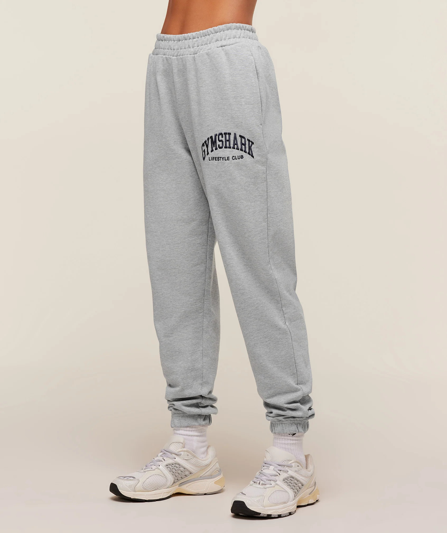 Gymshark Collegiate Graphic Joggers - Light Grey Core Marl | Gymshark US