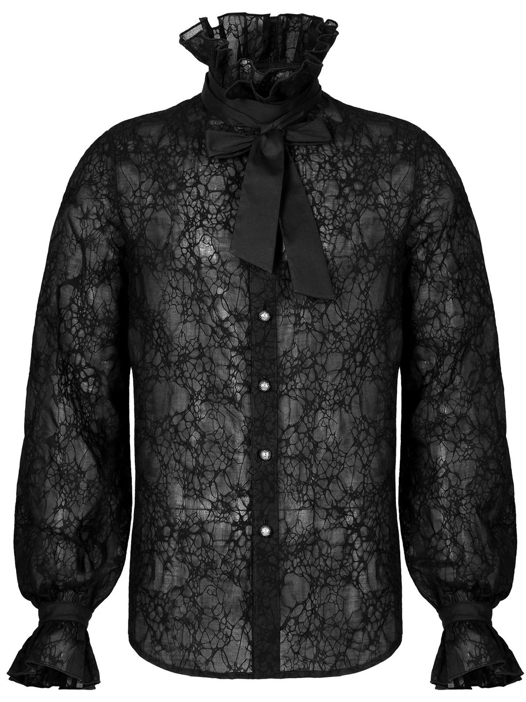 Textured Black Men's Formal Shirt ~ Ruffle Collar ~ Loose Sleeves ~ Wedding Groom, Masquerade Bal... | Etsy (US)