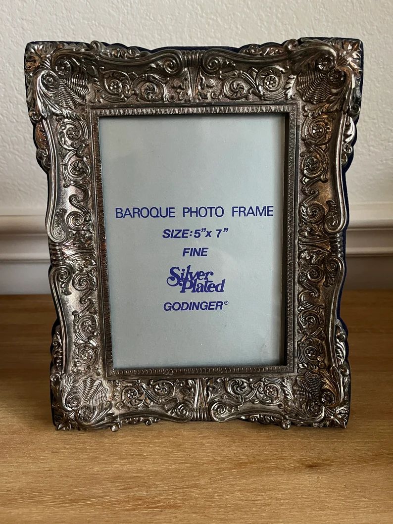 Vintage Baroque Silver Plated 5x7 Picture Frame Ornate - Etsy | Etsy (US)