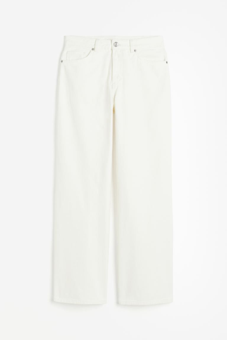 Straight High Jeans - White - Ladies | H&M GB | H&M (UK, MY, IN, SG, PH, TW, HK)