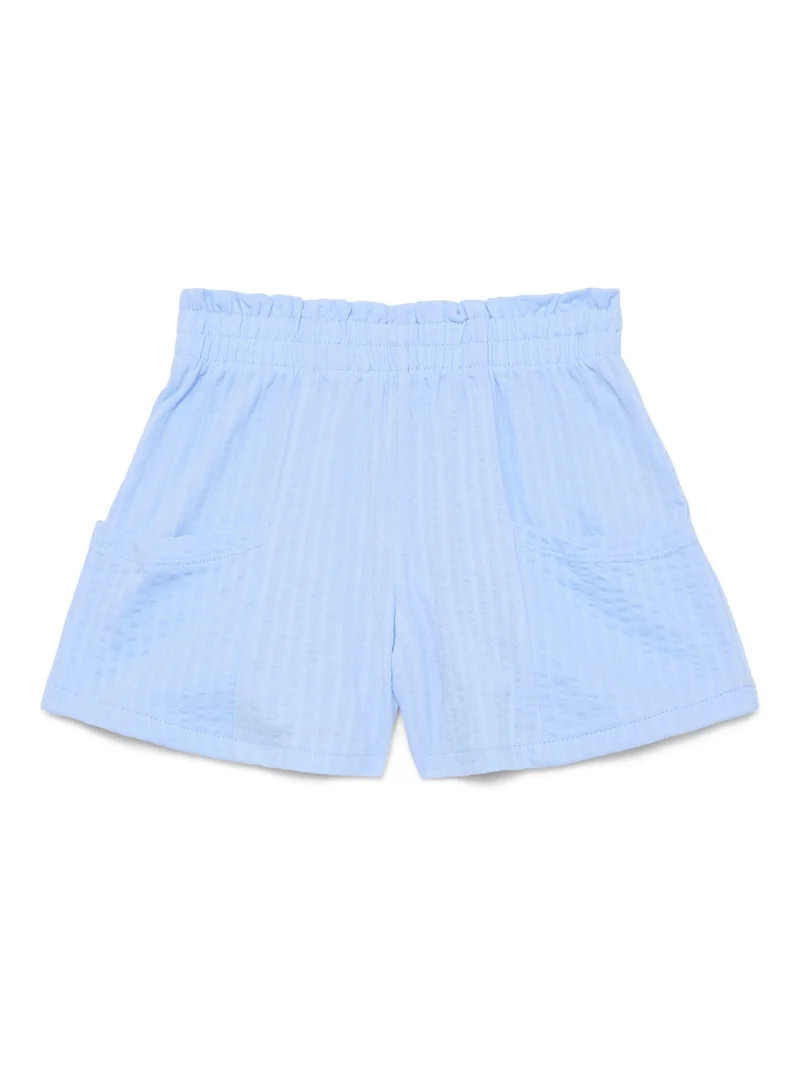 Wonder Nation Little Girls Knit Paperbag Shorts, Sizes 4-10 | Walmart (US)