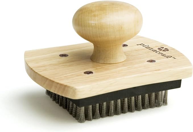 4" x 5" Hardwood Handled Pizza Stone Scrubber Brush with Stainless Steel Bristles - PC0206 | Amazon (US)