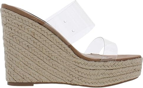 Steve Madden Sunrise Wedge Sandals for Women - Jute Wrapped Wedge Heel, Padded Footbed, and Open-... | Amazon (US)
