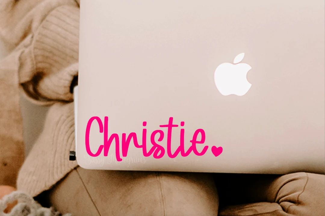 Name with Heart Vinyl Decal | Car Decal | Loopy Decal | Laptop | | Stanley | Personalized Car Dec... | Etsy (US)