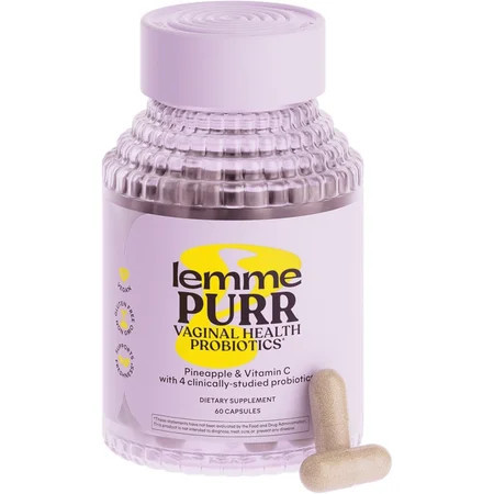 Lemme Purr Vaginal Probiotic Capsules for Women - Promotes pH Balance, Healthy Vaginal Odor & Urinary Tract Health w/Lactobacillus Blend, Clinically Tested Strains, Pineapple & Vitamin C, 60 Count | Walmart (US)