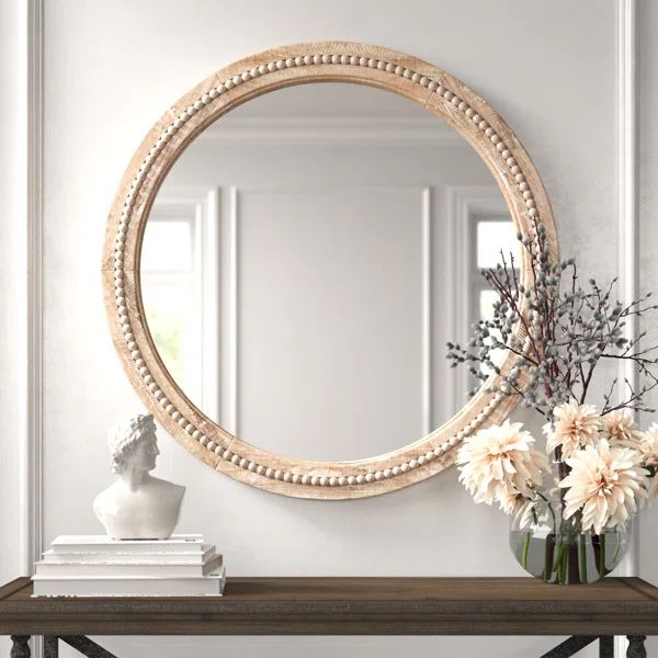 Elle Round Wood Accent Mirror | Wayfair Professional